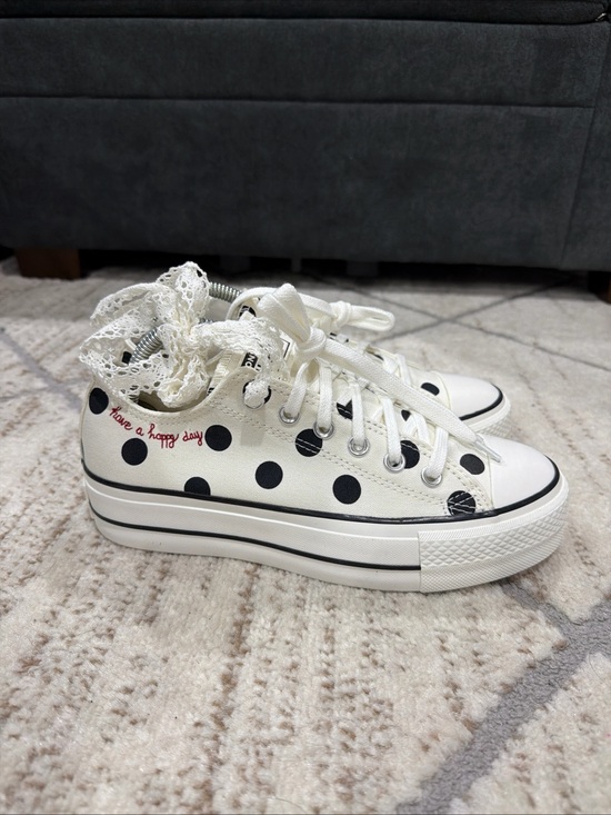 Converse Shoes - Converse Chuck Taylor All Star Lift Platform Low Shoes Polka Dots Women’s Size 8